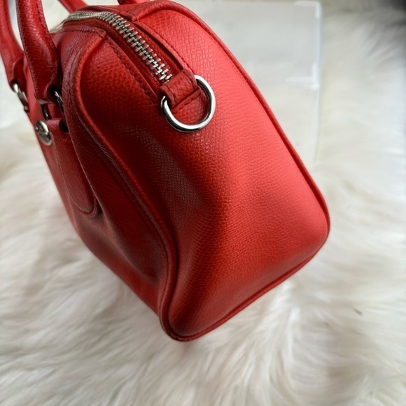 COACH ORANGE LEATHER SATCHEL BAG - Picture 5 of 14